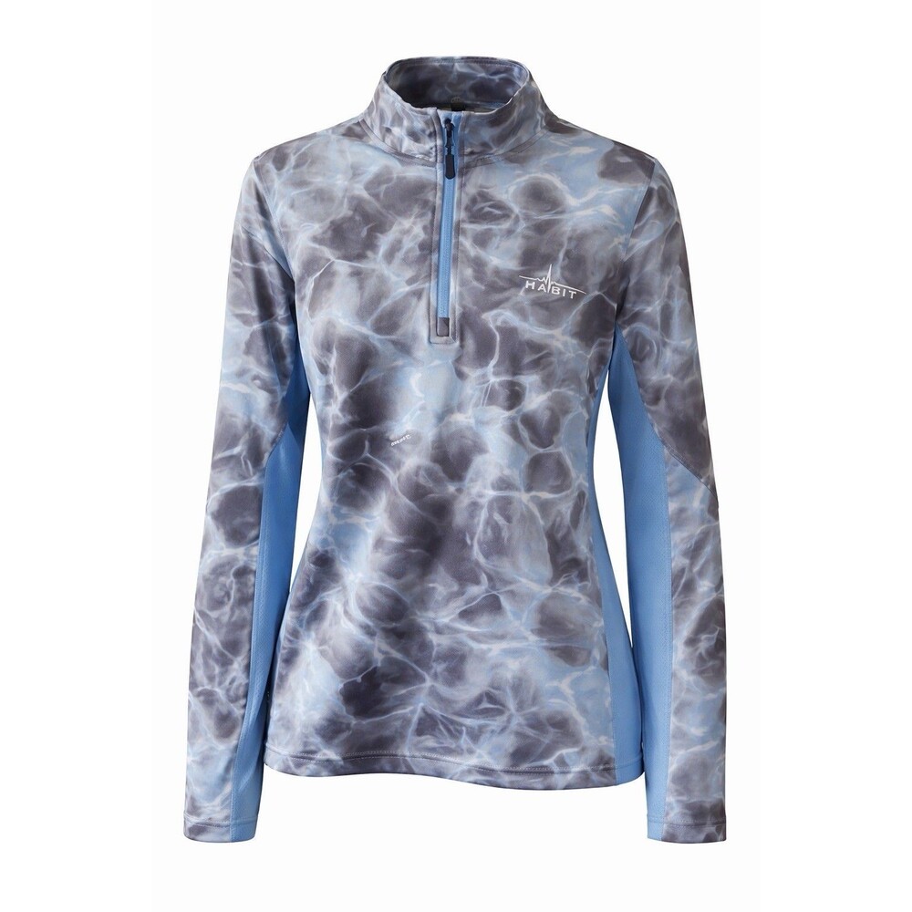 HABIT Men’s Alaskan‎ Blue Quarter Zip Performance Pullover UPF40 S